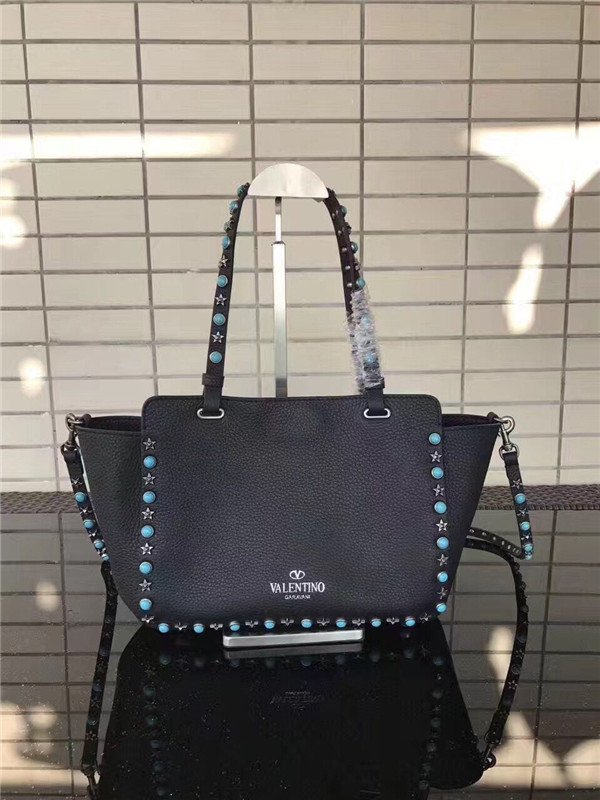Valentino Rockstud Rolling Black with turquoise stones