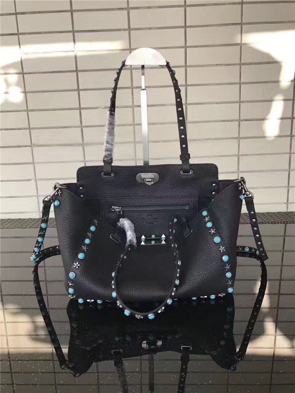 Valentino Rockstud Rolling Black with turquoise stones
