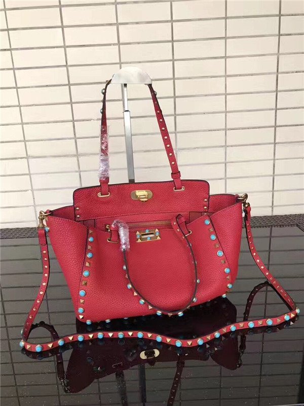 Valentino Rockstud Rolling Red with turquoise stones
