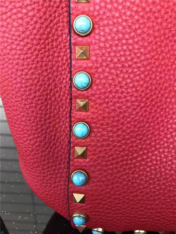 Valentino Rockstud Rolling Red with turquoise stones