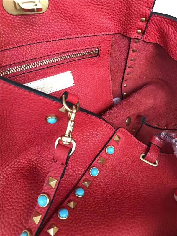 Valentino Rockstud Rolling Red with turquoise stones