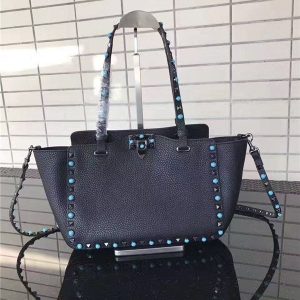 Valentino Rockstud Rolling Black with turquoise stones