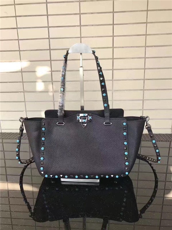 Valentino Rockstud Rolling Black with turquoise stones