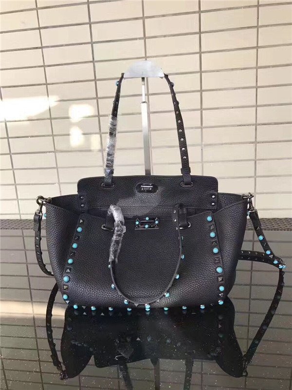 Valentino Rockstud Rolling Black with turquoise stones