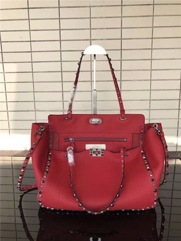 Valentino Rockstud Rolling Red with Black stones