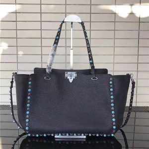 Valentino Rockstud Rolling Black with turquoise stone