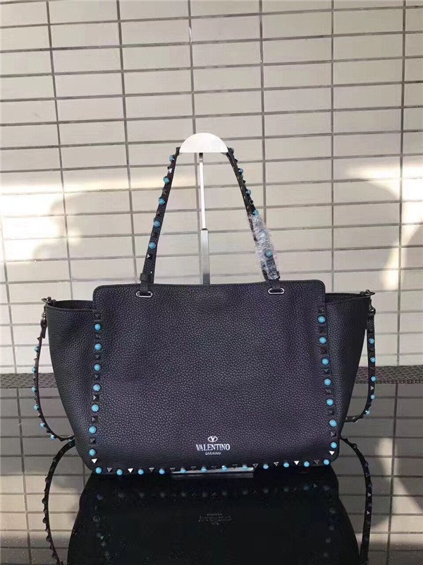 Valentino Rockstud Rolling Black with turquoise stone