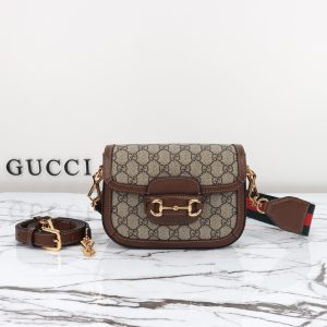 Horsebit 1955 Mini Bag GG Supreme Canvas 658574 Brown