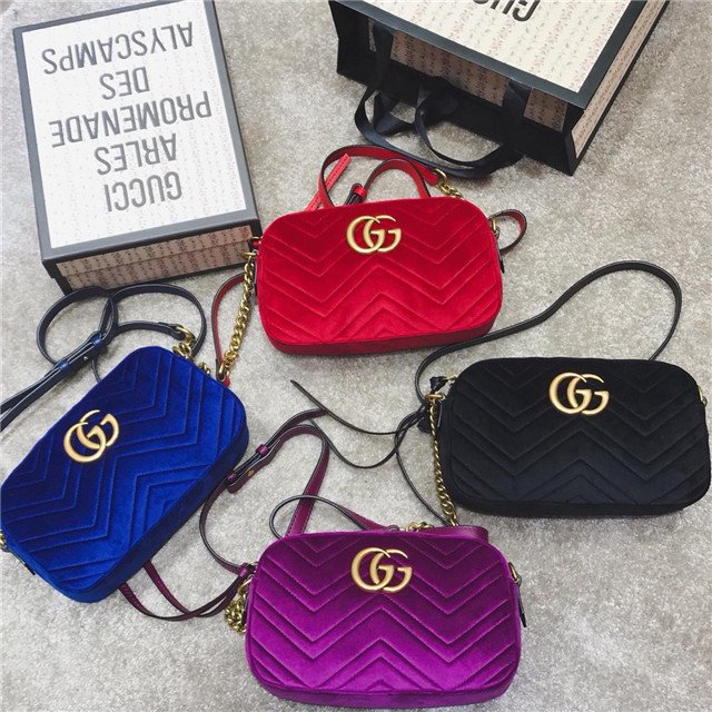 Gucci GG Marmont Matelasse Medium Shoulder Velvet Bag (Varied Colors) - Image 30