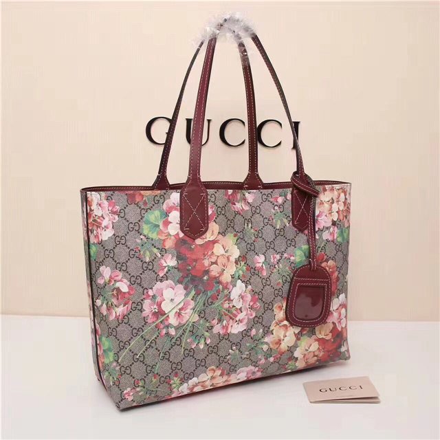 Gucci Reversible GG Blooms Leather Tote