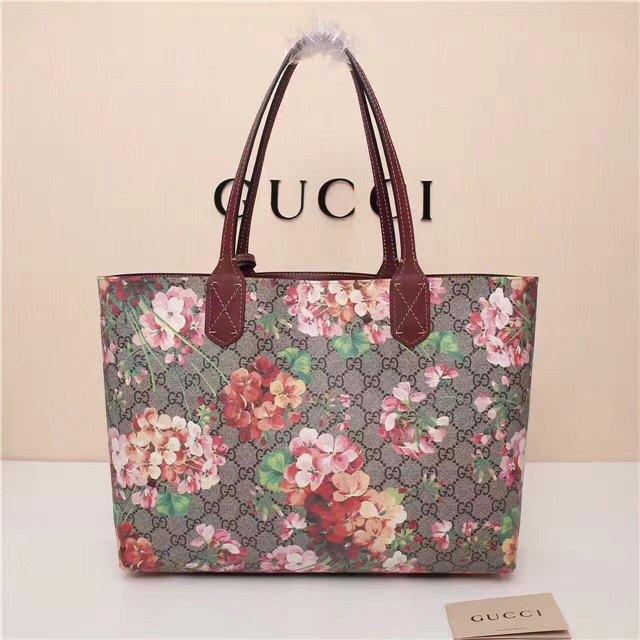 Gucci Reversible GG Blooms Leather Tote