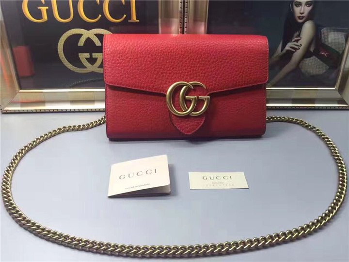 Gucci GG Marmont Leather Mini Chain Bag (2 Colors)