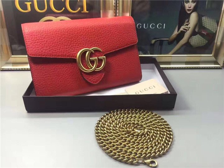 Gucci GG Marmont Leather Mini Chain Bag (2 Colors)