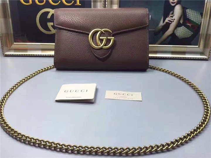 Gucci GG Marmont Leather Mini Chain Bag (2 Colors)