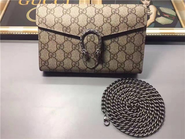 Gucci Dionysus GG Supreme Chain Wallet (Varied Colors)