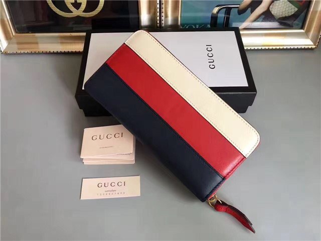 Gucci Queen Margaret Leather Zip Around Wallet (Varied Colors)