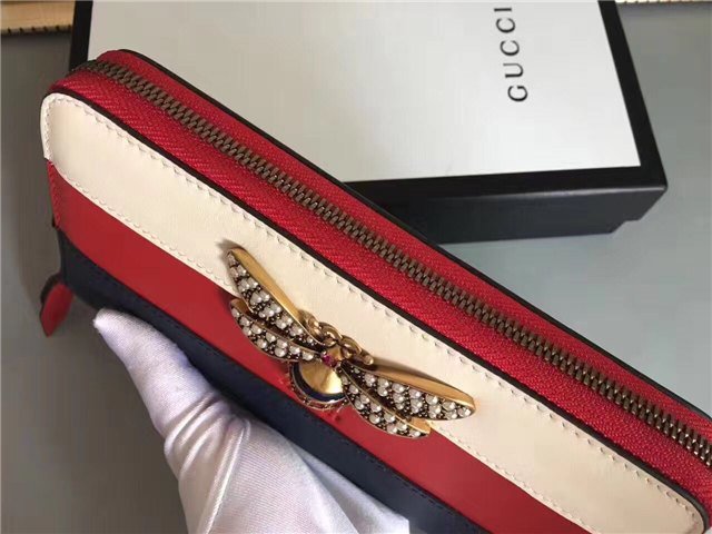 Gucci Queen Margaret Leather Zip Around Wallet (Varied Colors)