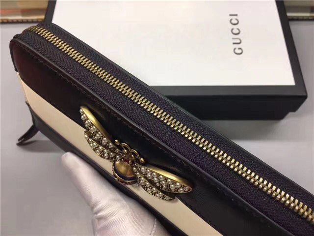 Gucci Queen Margaret Leather Zip Around Wallet (Varied Colors)