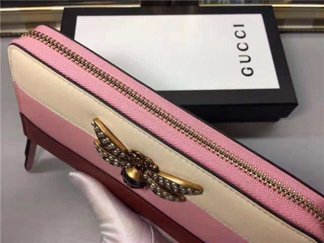 Gucci Queen Margaret Leather Zip Around Wallet (Varied Colors)