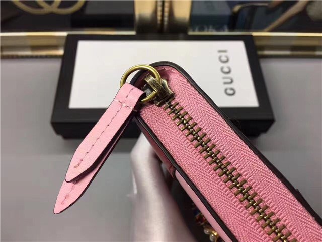 Gucci Queen Margaret Leather Zip Around Wallet (Varied Colors)