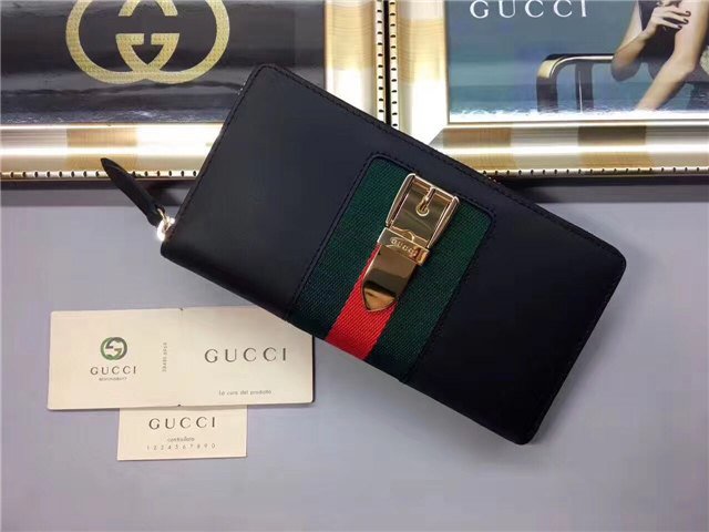Gucci Sylvie Leather Zip Around Wallet (Varied Colors)