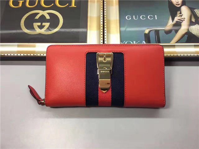 Gucci Sylvie Leather Zip Around Wallet (Varied Colors)