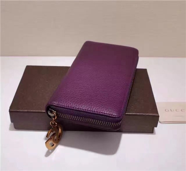 Gucci GG Marmont Purple Leather Wallet
