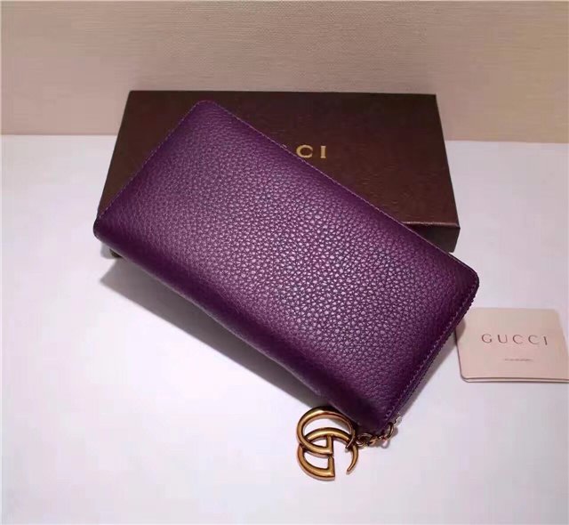 Gucci GG Marmont Purple Leather Wallet