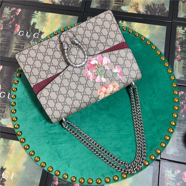 Gucci Dionysus Medium Shoulder Bag Blooms Print with Wine Suede - Image 2