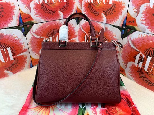 Gucci Zumi Grainy Leather Medium Top Handle Bag (Varied Colors) - Image 11