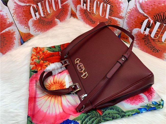 Gucci Zumi Grainy Leather Medium Top Handle Bag (Varied Colors) - Image 12