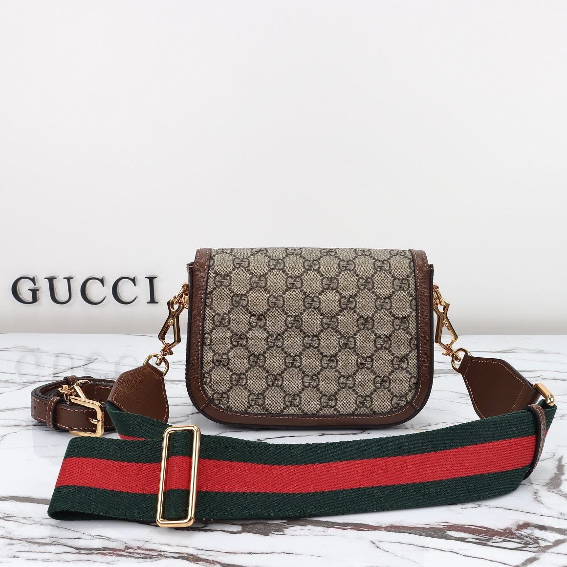 Horsebit 1955 Mini Bag GG Supreme Canvas 658574 Brown