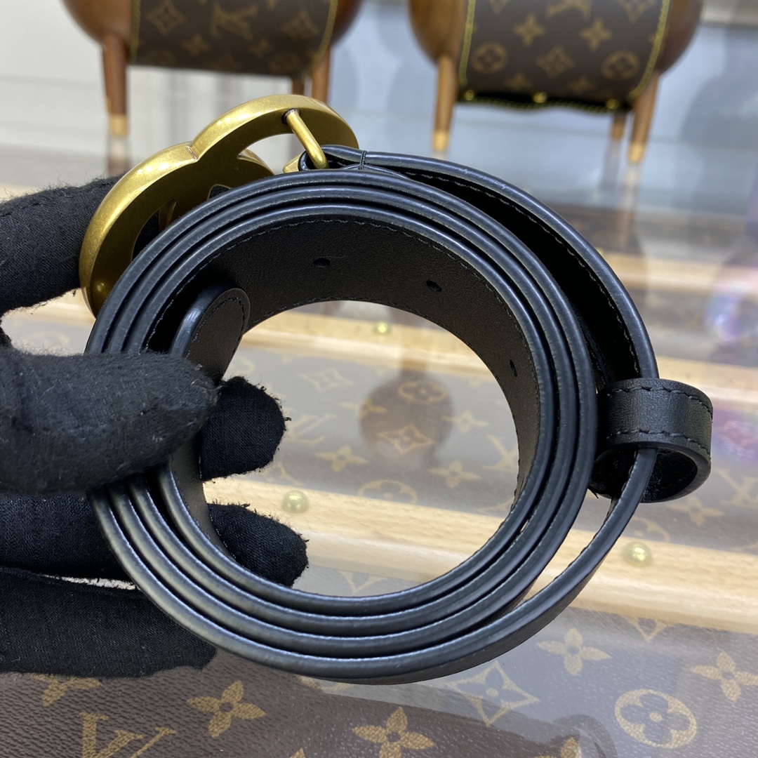 Gucci Wide Leather Belt with Double G Buckle (Varied Colors) 2015 Re-Edition - Image 5