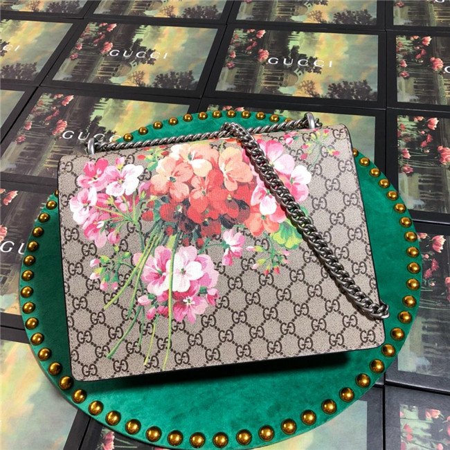 Gucci Dionysus Medium Shoulder Bag Blooms Print with Wine Suede - Image 5