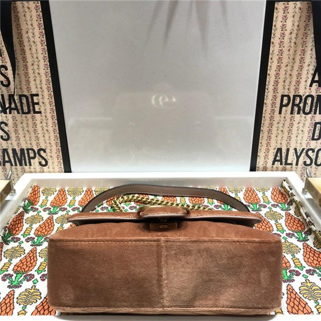 Gucci GG Marmont Velvet Mini Bag Taupe Velvet - Image 5