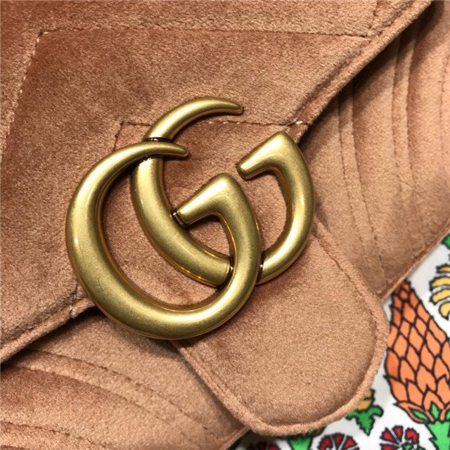 Gucci GG Marmont Velvet Mini Bag Taupe Velvet - Image 6