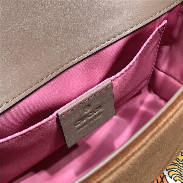 Gucci GG Marmont Velvet Mini Bag Taupe Velvet - Image 8