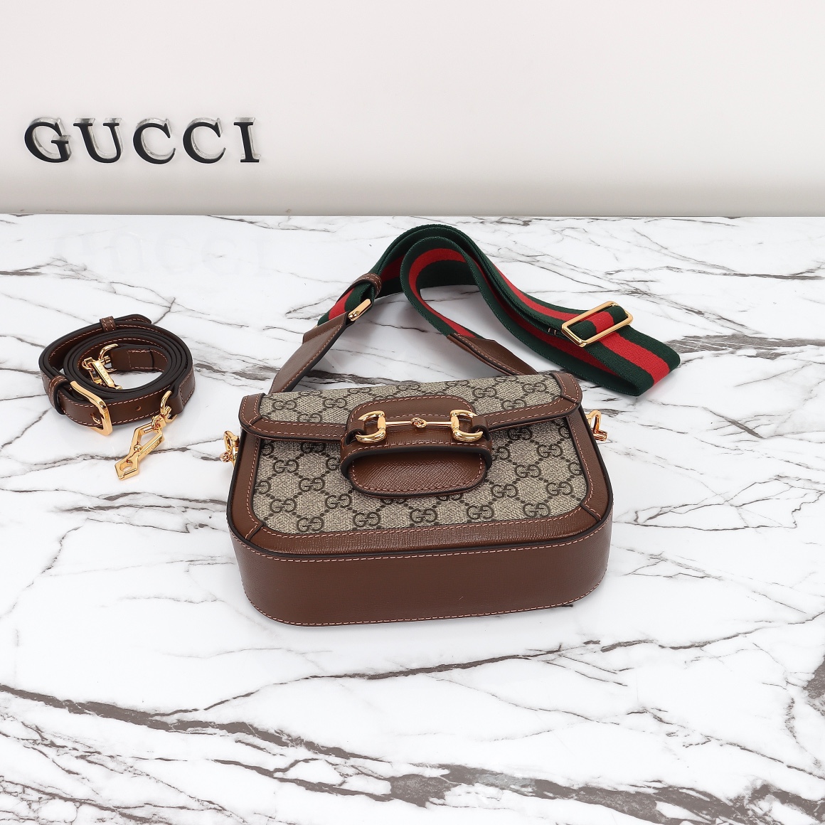 Horsebit 1955 Mini Bag GG Supreme Canvas 658574 Brown