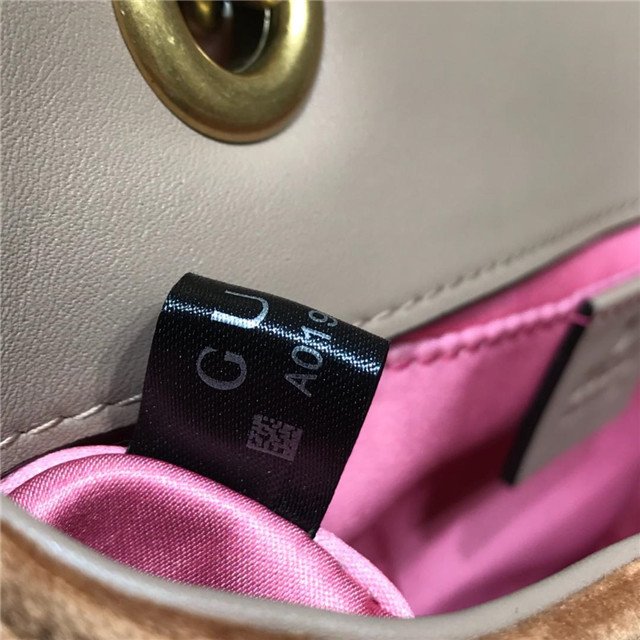 Gucci GG Marmont Velvet Mini Bag Taupe Velvet - Image 9