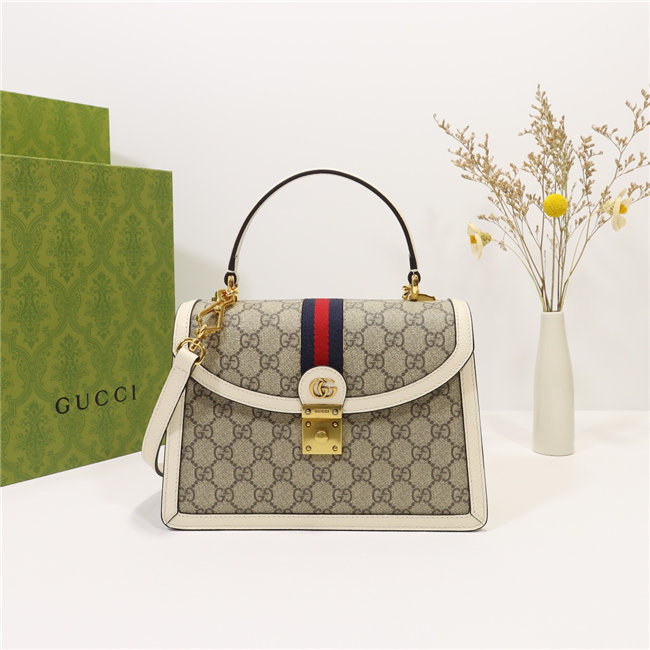 Ophidia Small Top Handle Bag With Web 651055 White
