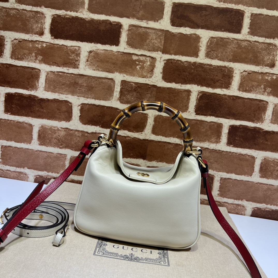 Gucci Diana Large Shoulder Bag White Leather 746245-3