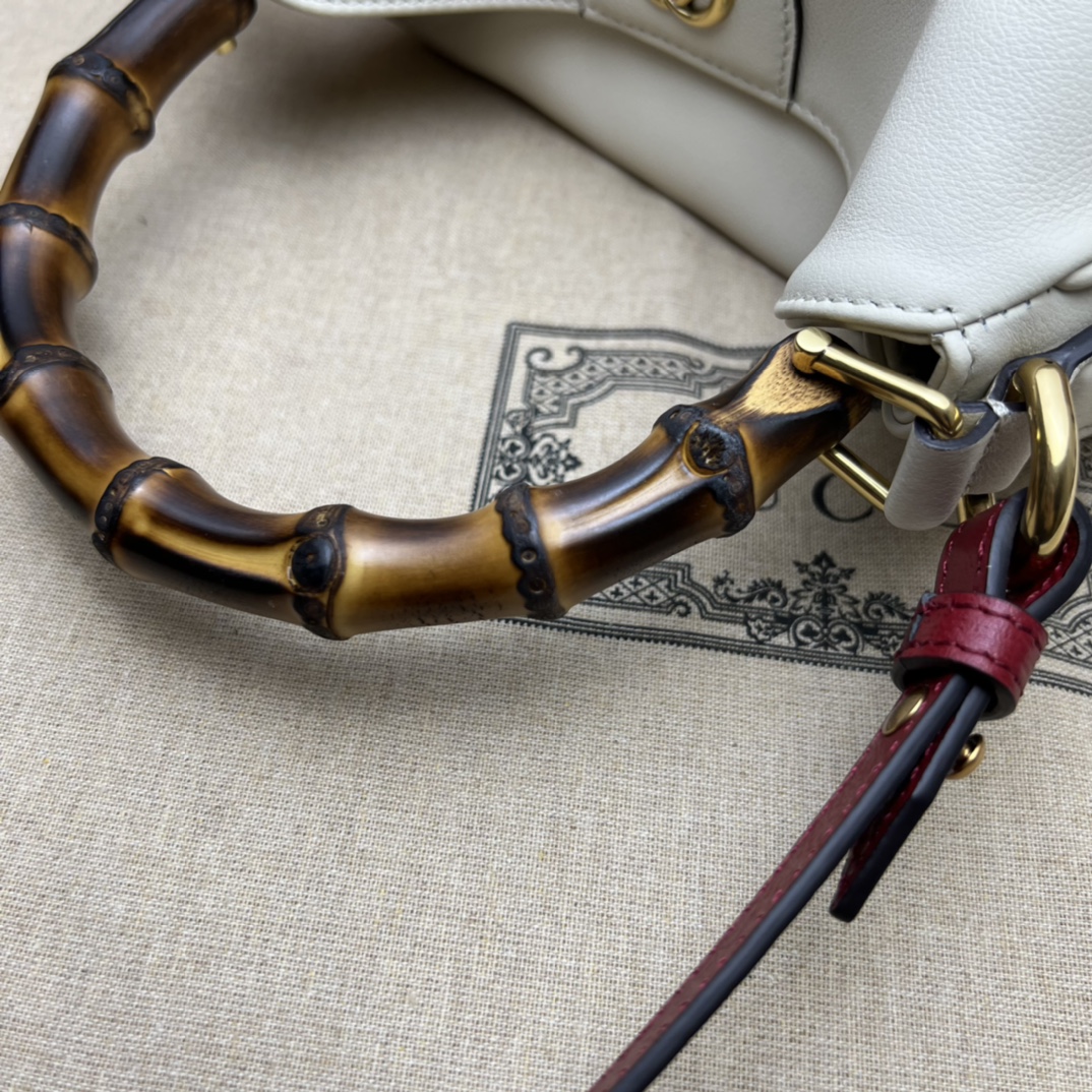 Gucci Diana Large Shoulder Bag White Leather 746245-7