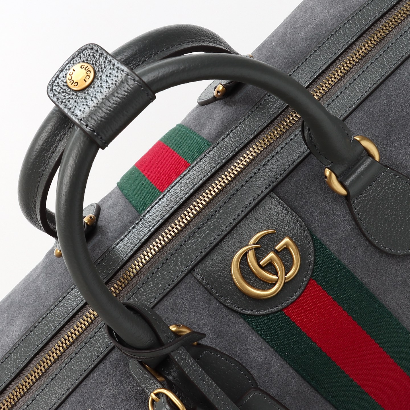 Gucci Savoy Medium Suede Duffel Bag Grey 834460 - Image 6
