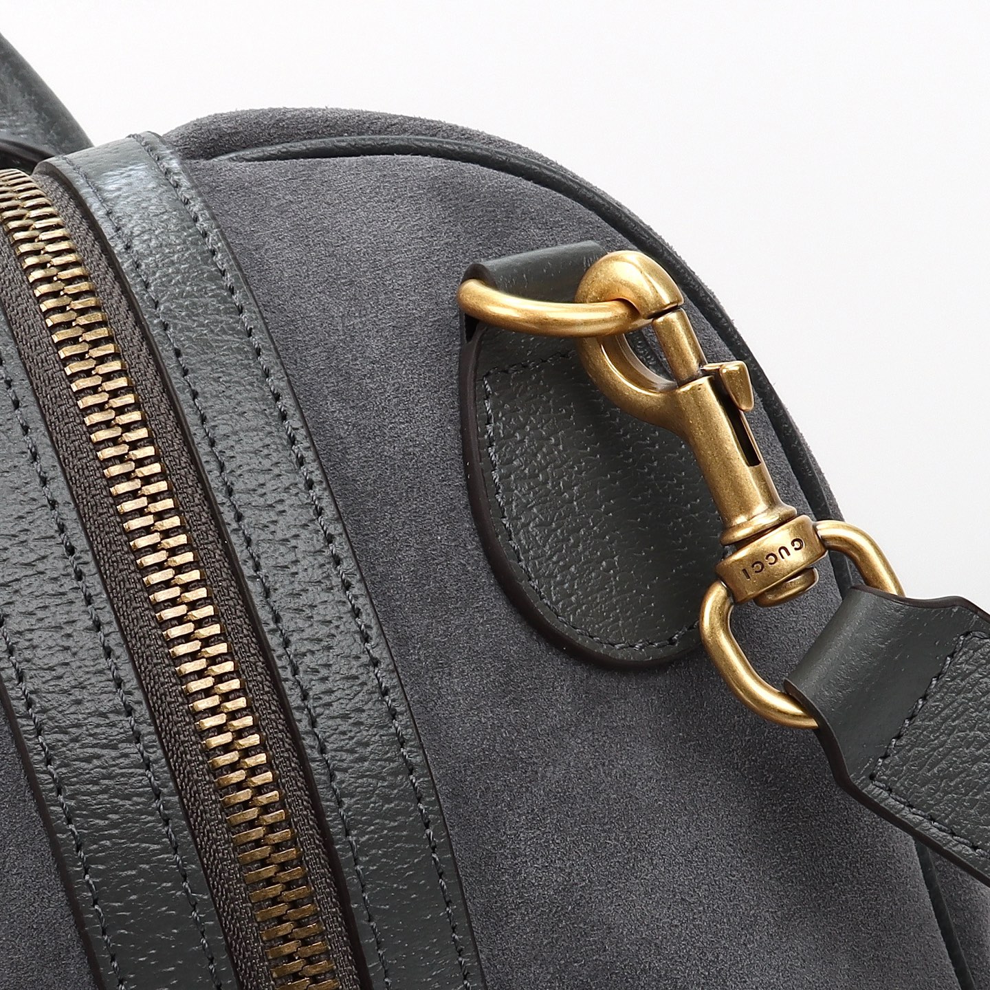 Gucci Savoy Medium Suede Duffel Bag Grey 834460 - Image 8