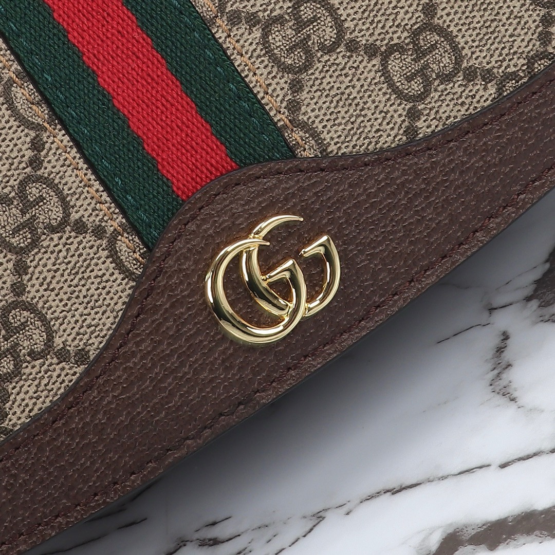 Gucci Ophidia GG Supreme Monogram Canvas Flap Messenger Bag Brown 601044 - Image 10