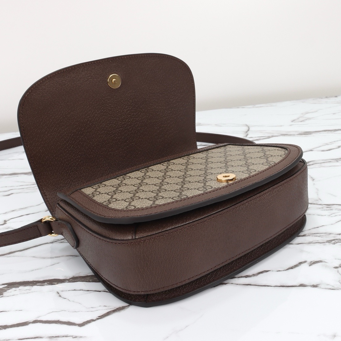 Gucci Ophidia GG Supreme Monogram Canvas Flap Messenger Bag Brown 601044 - Image 11