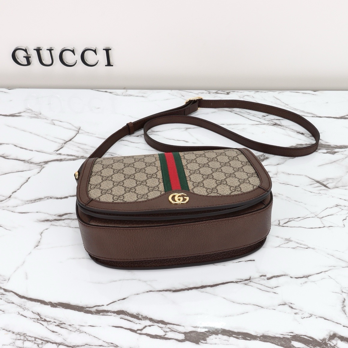 Gucci Ophidia GG Supreme Monogram Canvas Flap Messenger Bag Brown 601044 - Image 12