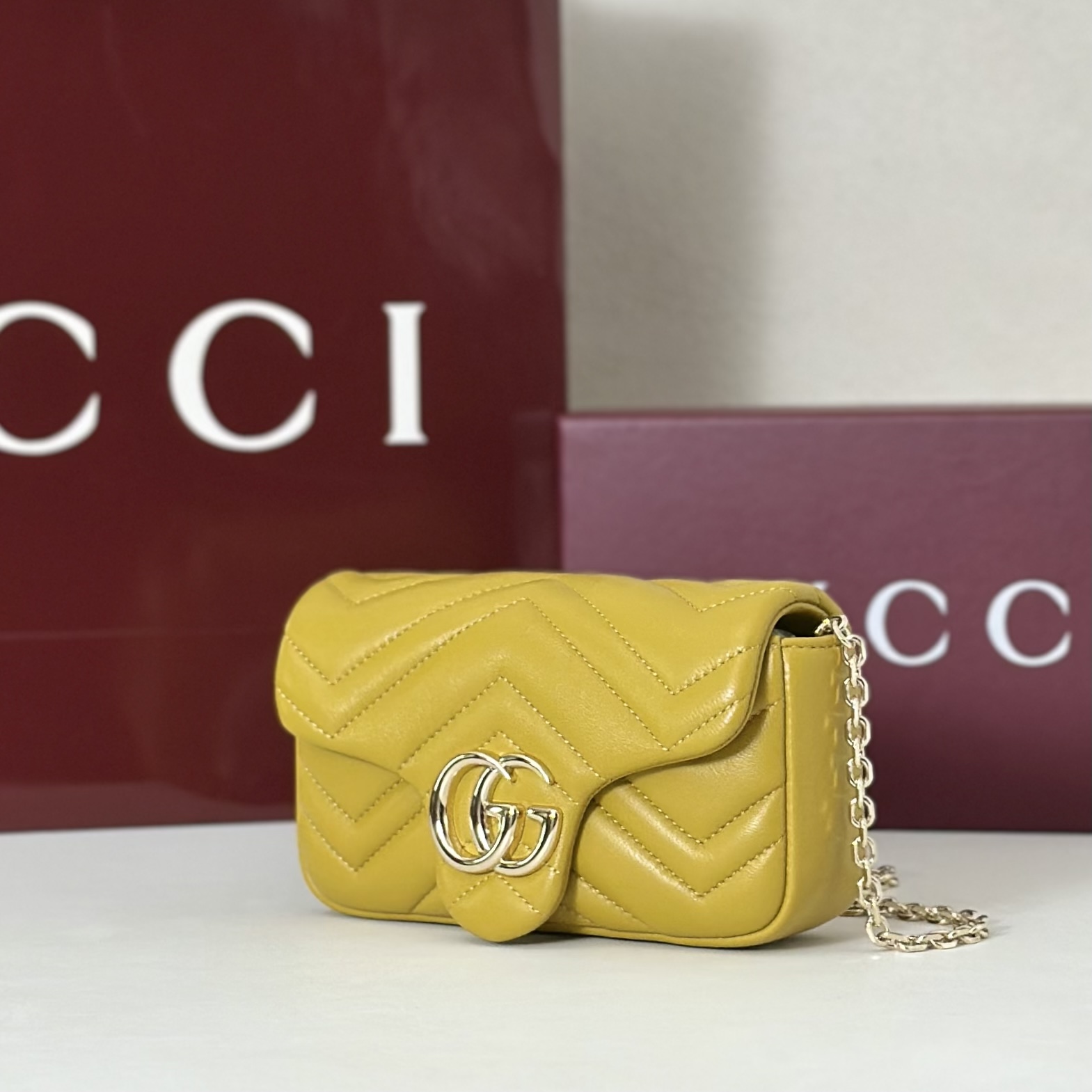 Gucci GG Marmont Mini Bag Yellow - 841290 - Image 3