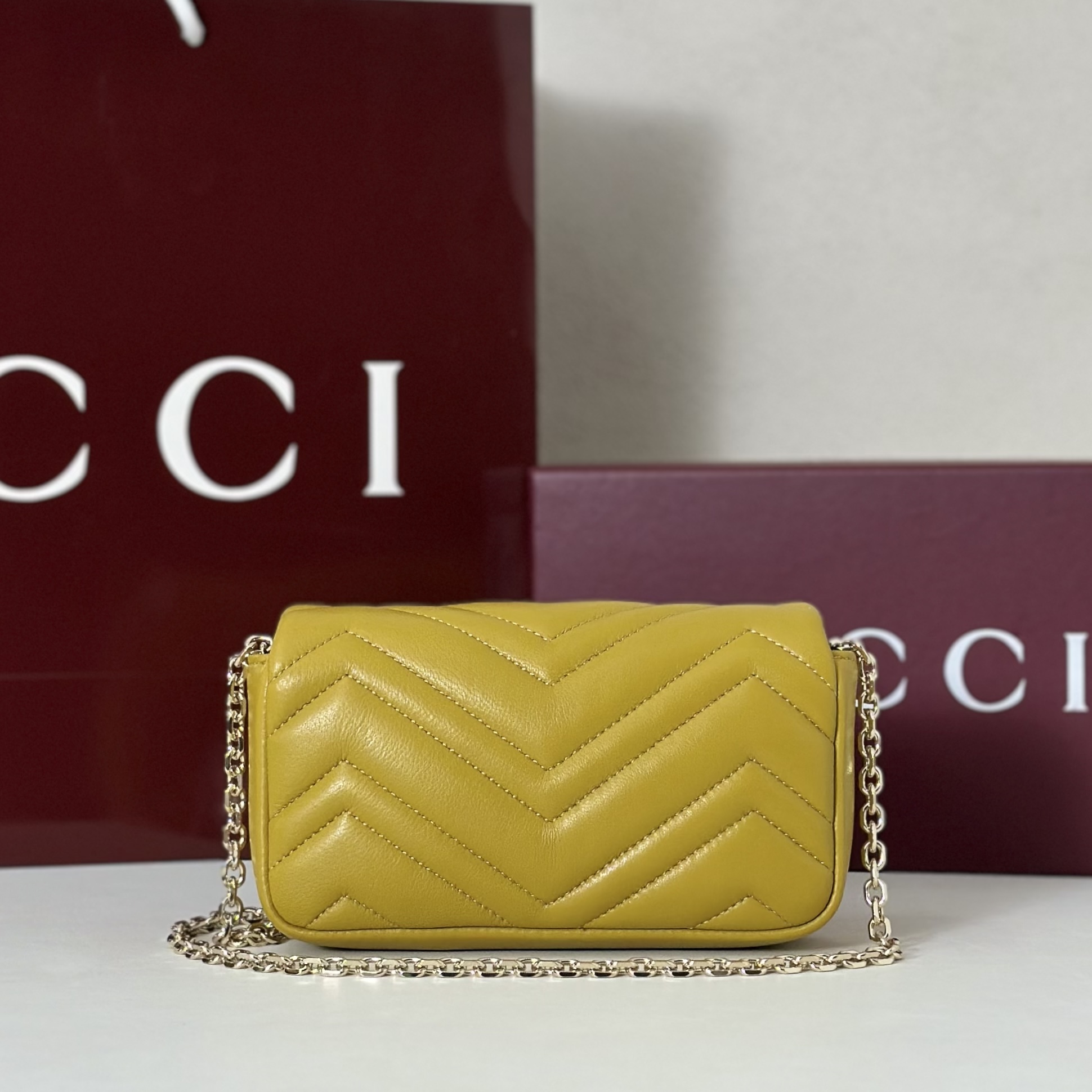 Gucci GG Marmont Mini Bag Yellow - 841290 - Image 4