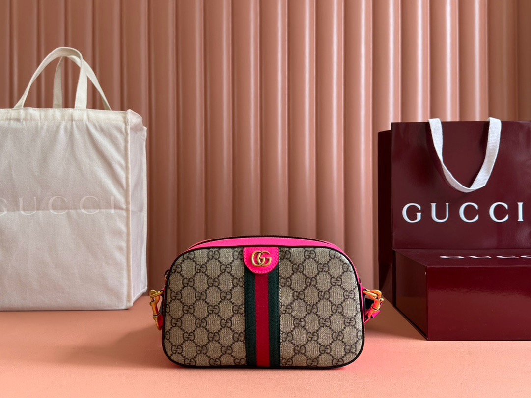Gucci 752591 Ophidia Supreme Small Crossbody Pink